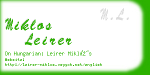 miklos leirer business card